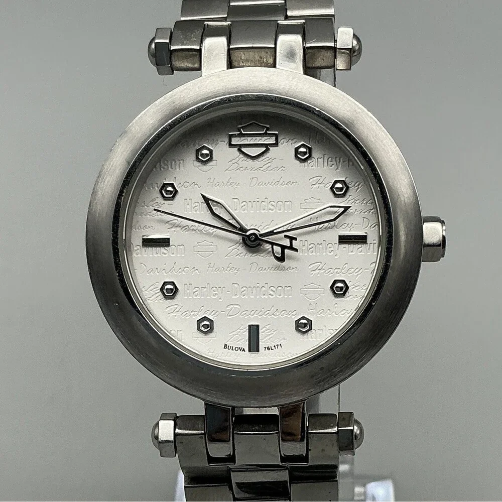 Harley-Davidson By Bulova Womens Watch 36mm Silver Dial 78L17 6.75